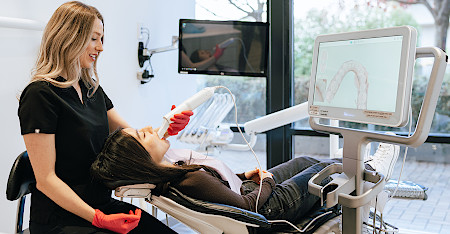 A 3D Scanner is used to take a dental impression with no muck or goop