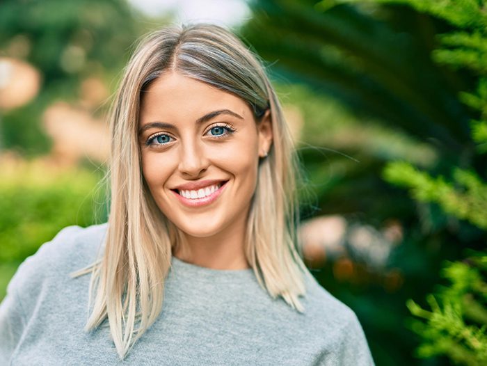 Woman with white, healthy teeth